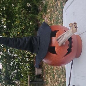 Meadowbrooke Gourds Jack O Lantern Nosy Witch Lighted Halloween Pumpkin